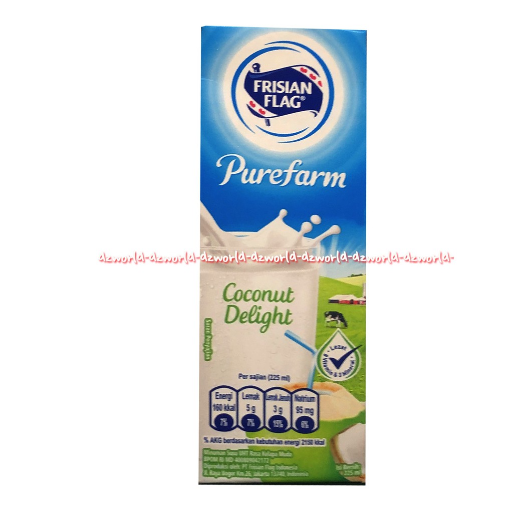 Frisian Flag Purefarm 225ml Coconut Delight Belgian Chocolate Minuman Susu UHT Susu Bendera FF