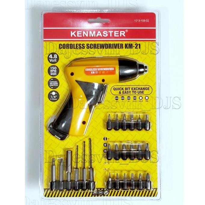 Kenmaster Mesin Bor Baterai Cordless Drill Charger Screwdreiver KM-21