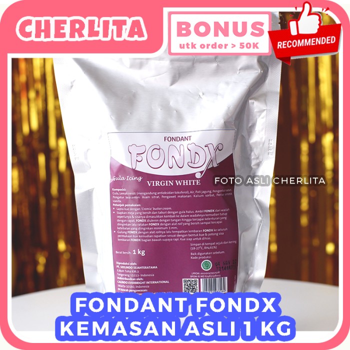 

Fondant Fondx 1 KG Gula Icing Hiasan Kue Ulang Tahun Virgin White