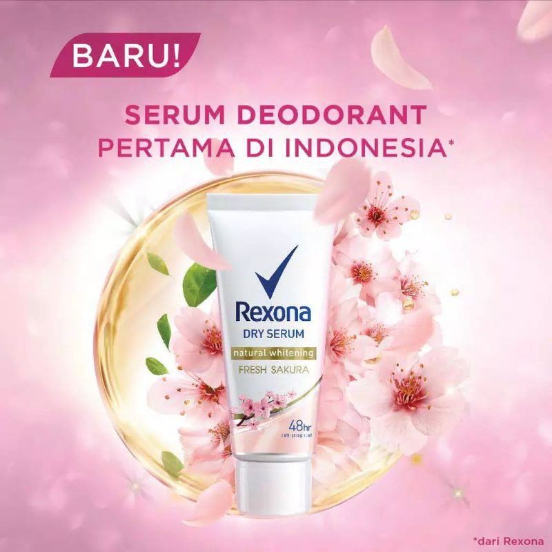 Rexona Deodorant Dry Serum Whitening Fresh Sakura Lily Rose 50ml Anti Bakteri