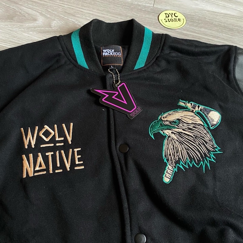 JAKET BOMBER VARSITY ORIGINAL WOLV special art NATIVE