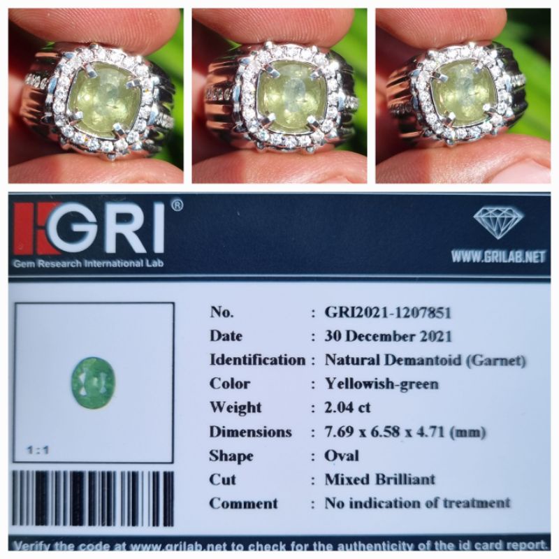 Natural Demantoid Garnet Memo 2.04 crt