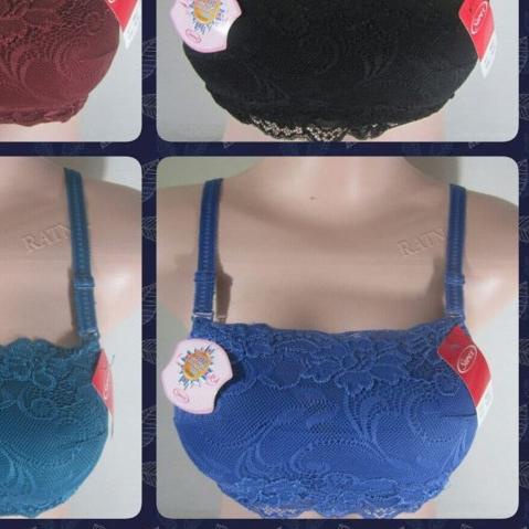 ❇ Sorex 9862 | Bra / BH Kemben Brukat Wanita - 36, Biru ◌