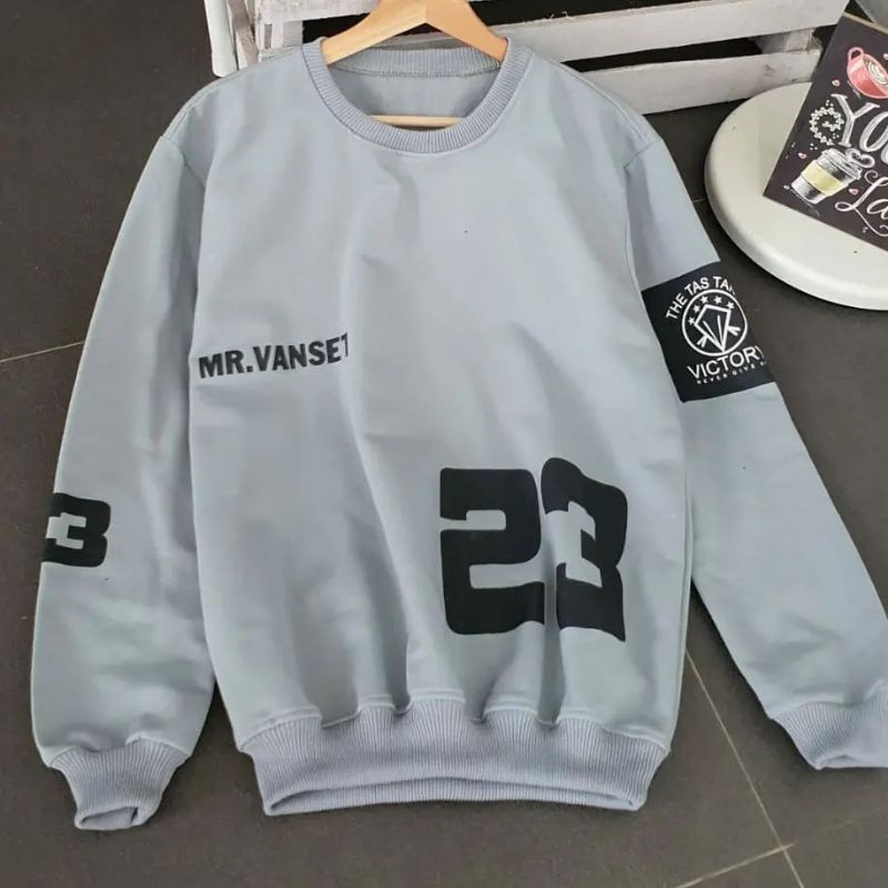 [ MR VANSET 23] Crewneck Sweater Hoodie Jaket Outerwear Pakaian Wanita Oversize Korean Style Fleece 
