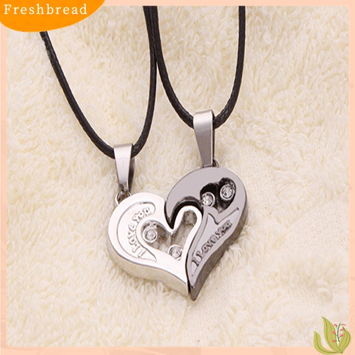 [TERLARIS]2 Pcs Stylish His and Hers Heart Pendant English Letters Couples Love Necklaces