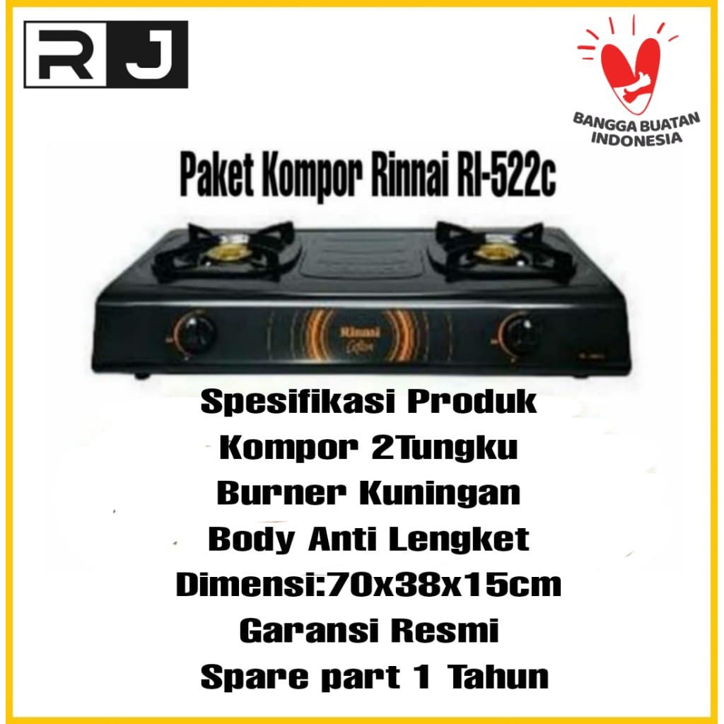 Harga Kompor Gas Rinnai Ri 522e