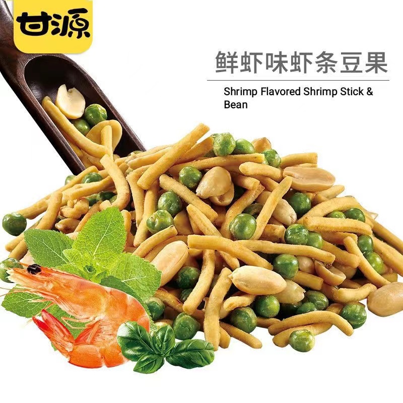 Gan Yuan Snack Stick Udang dan Kacang Import/Shrimp Stick With Beans 75g 甘源 鲜香虾条豆果