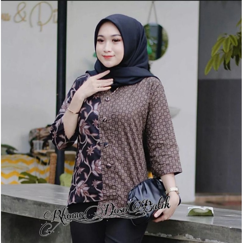 BAJU BATIK WANITA MODERN MONALISA GENES M,L,XL,XXL asli PEKALONGAN
