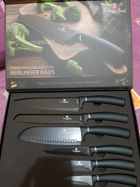 Berlinger Haus 6 Pcs Knife Set, Metallic Aquamarine /pisau Set Dapur