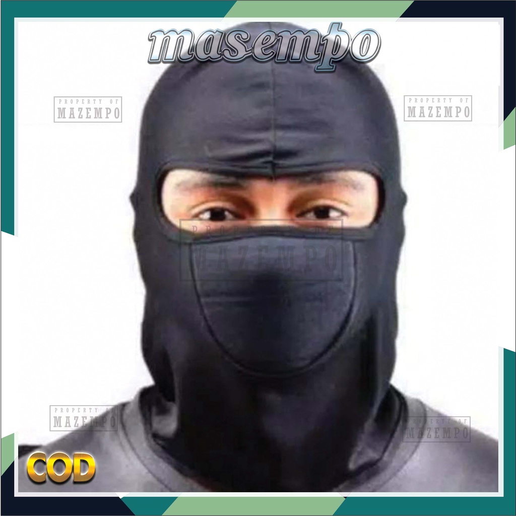 Masker motor ninja full face tebal topeng untuk touring Masempo