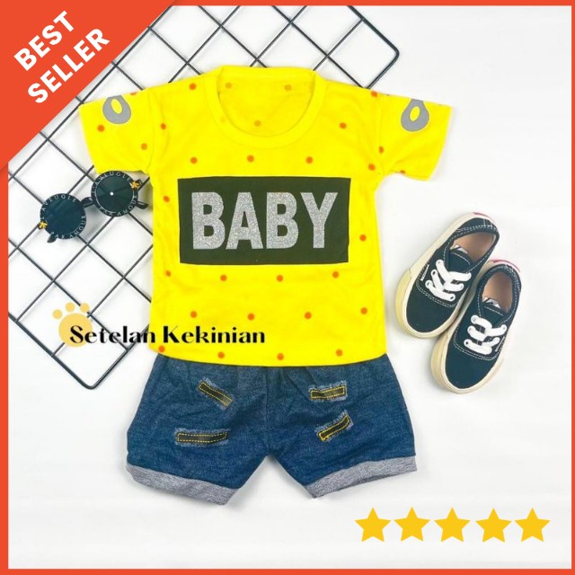 Setelan Baby Cowok 3-18bulan SNI Baju Bayi Laki Laki Kasual tas Set Baby Boy 1thn Keren Trendy COD