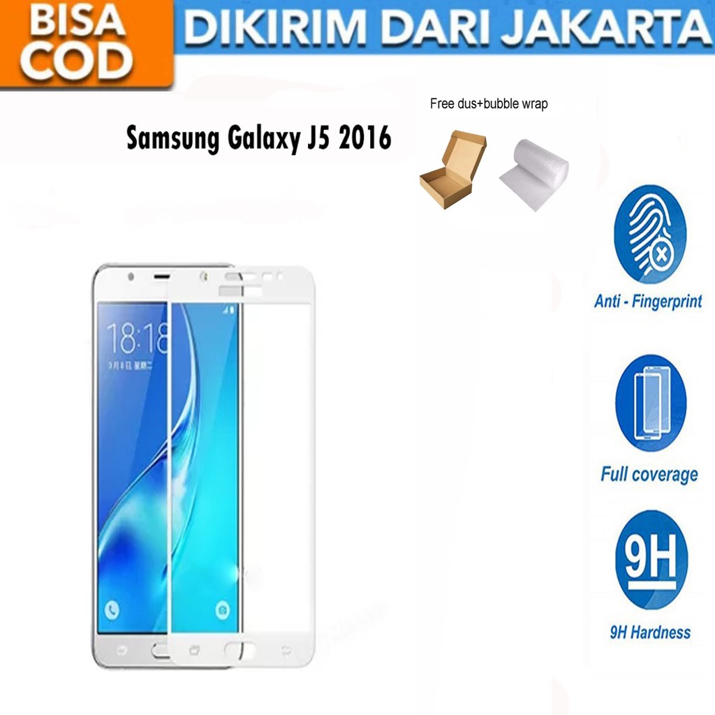 Tempered Glass Samsung Galaxy J510 / J5 2016 Full Cover/Full Screen Protector Anti Gores