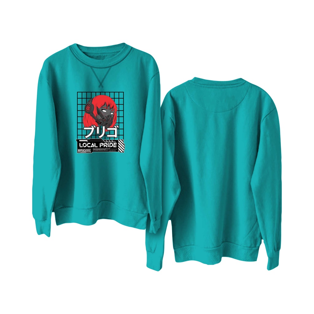 BRIGO Basic Sweatshirt  CYBERPUNK II Sweater Crewneck BRIGO CYBERPUNK Sablon DTF Fleece Cotton II SIZE M-XXL (Pria &amp; Wanita) Free stiker&amp;Gantungan Kunci