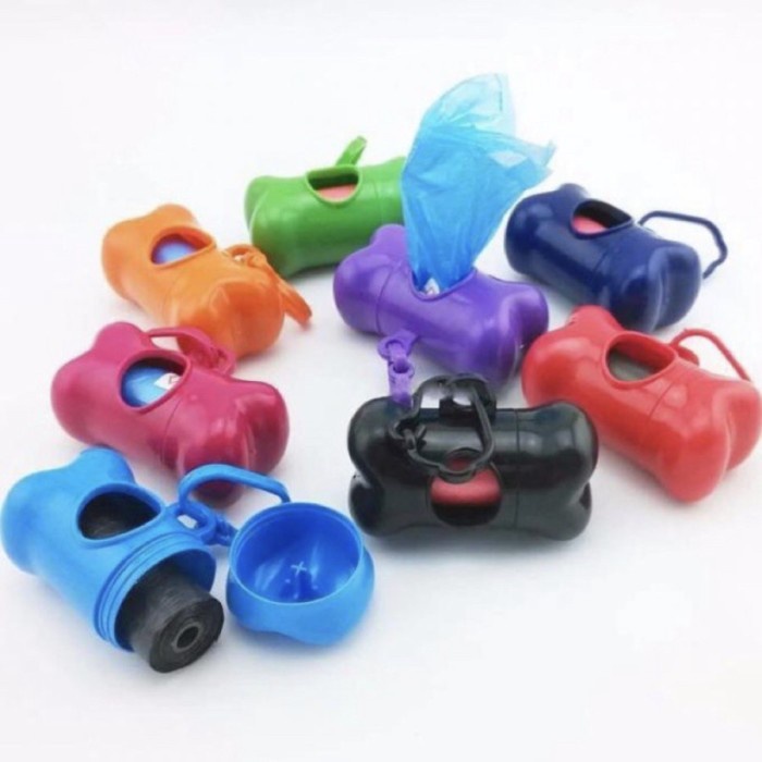 FMFIT tempat kantong poop anjing set plastik pup dog poop bag dispenser ori
