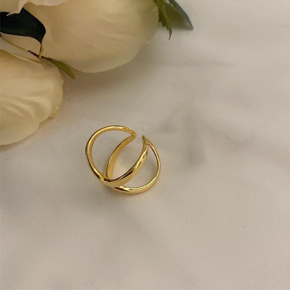 Agustina Wanita Pembukaan Cincin Trendi Punk Untuk Gadis Cincin Ganda Temperamen Vintage Irregular Rings