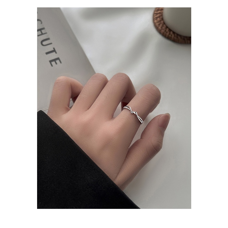 perak asli 925 cincin Wanita Kepribadian sederhana Cincin yang dapat disesuaikan Fashion Jewelry JZA0215