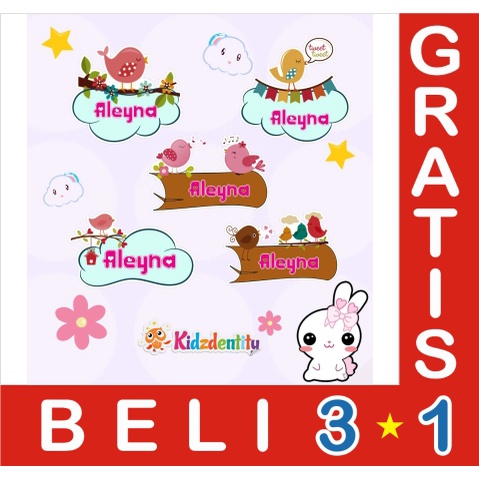 

LABEL NAMA CUTE BIRD