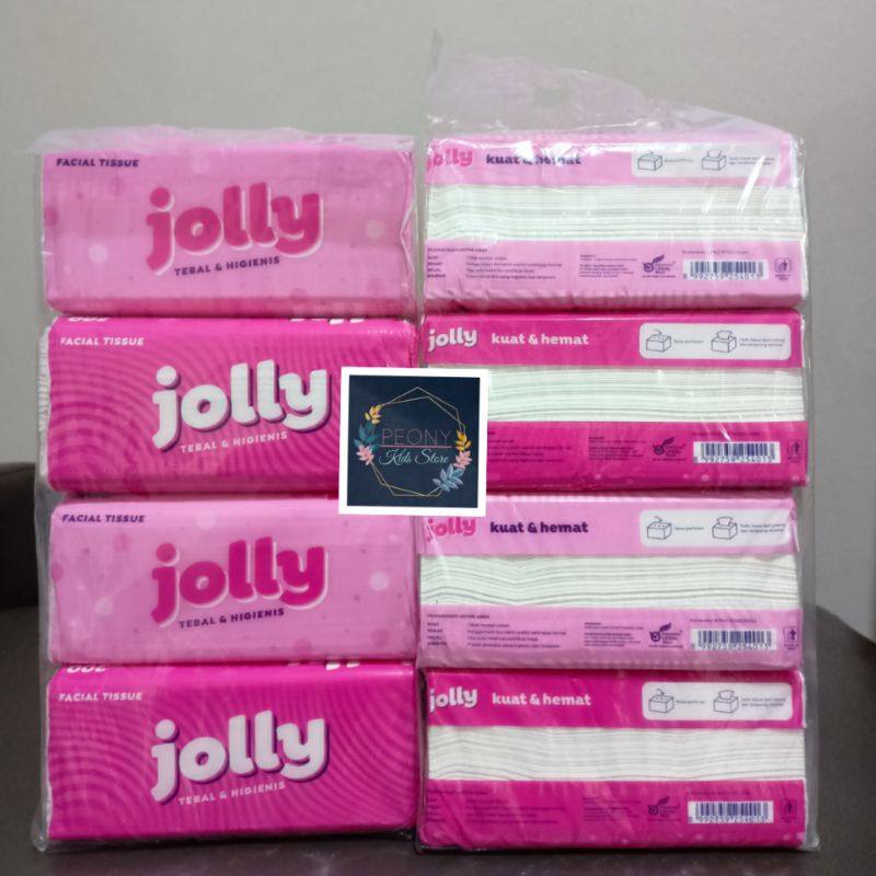 Tissue facial Jolly pink 200 sheet 4 pack/tisu wajah Joly 200sx4pack