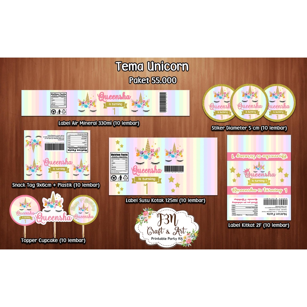 

Dessert Table Printable / Paket Label Dessert Table Tema Anak Cewek