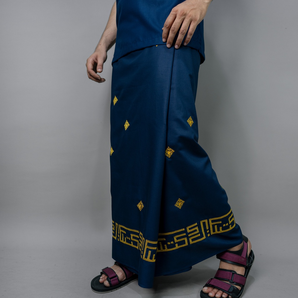 Katsae - Sarung Bordir Motif KUFI Bordir Timbul Sarung Pria Dewasa Sarung Sholat 100% Bordir