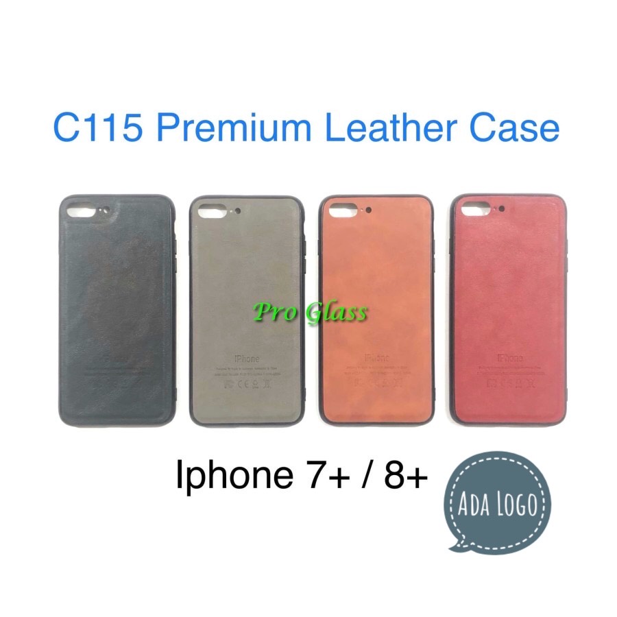 C115 For Iphone 7 / 8 / 7 PLUS / 8 PLUS / 7+ 8+  Premium Leather Silicone Case / Casing Kulit