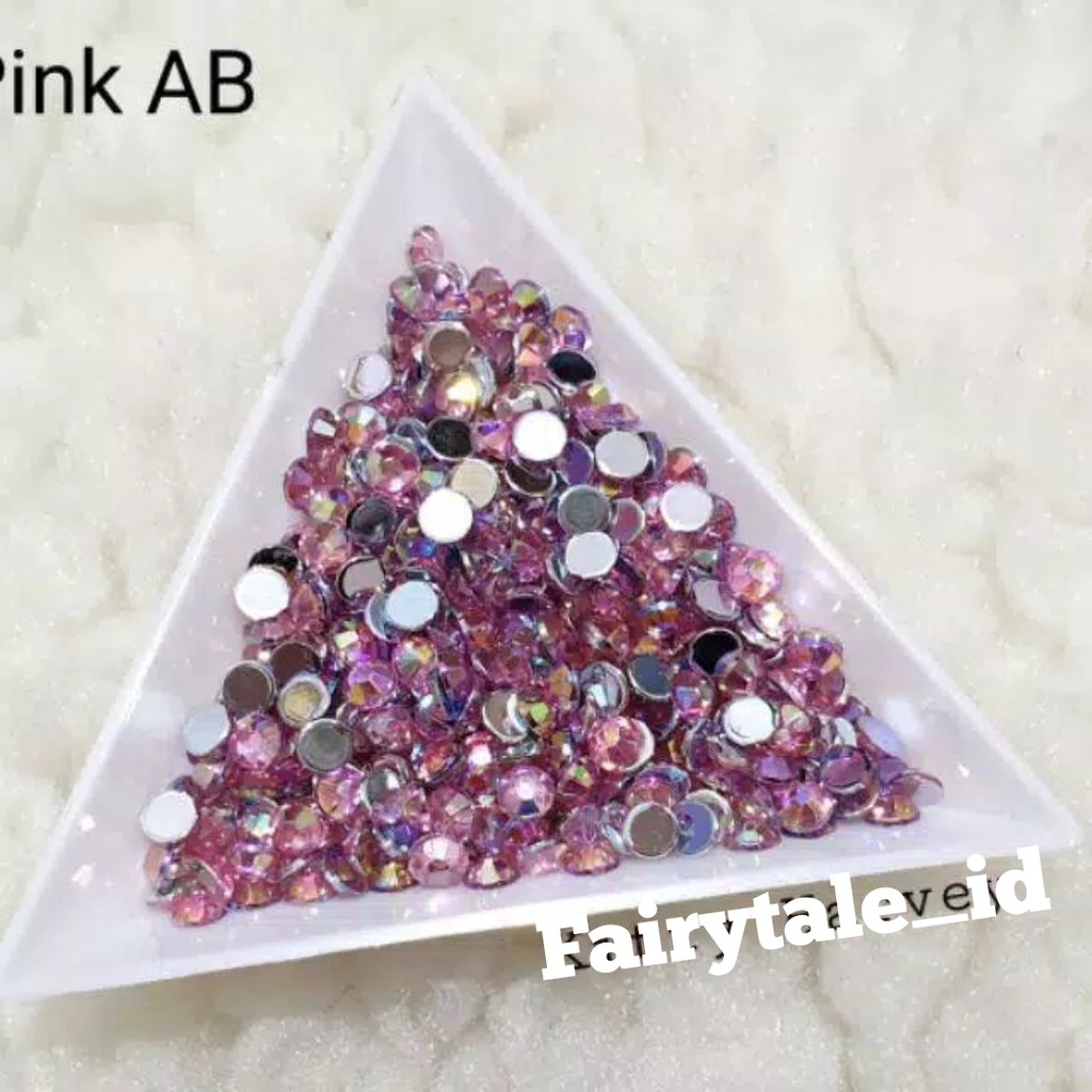 Gemstone Putih Violet Kilau AB 3mm/ isi +- 1000pcs/ Blink Blink/ Rhinestone/ Gemstone Gold AB