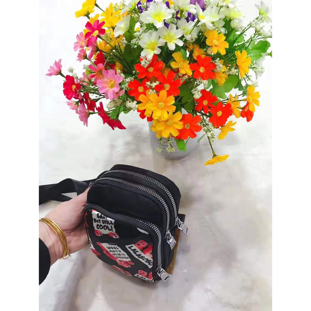 Tas Wanita Import Jinjing dan Selempang CHIBAO Mini CB2205 2205 Motif Campur Bahan Parasut Kualitas