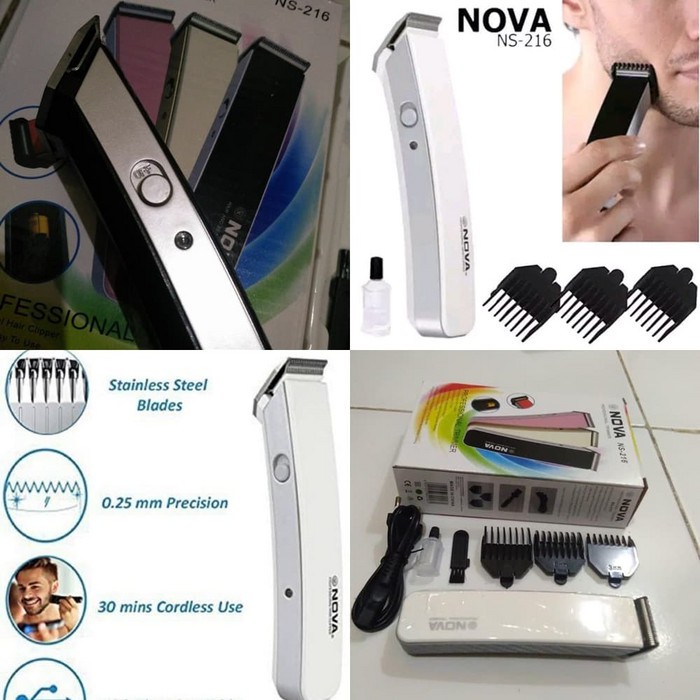 CUKUR RAMBUT JENGGOT KUMIS ELEKTRIK RECHARGEABLE MURAH NOVA TRIMMER NS 216