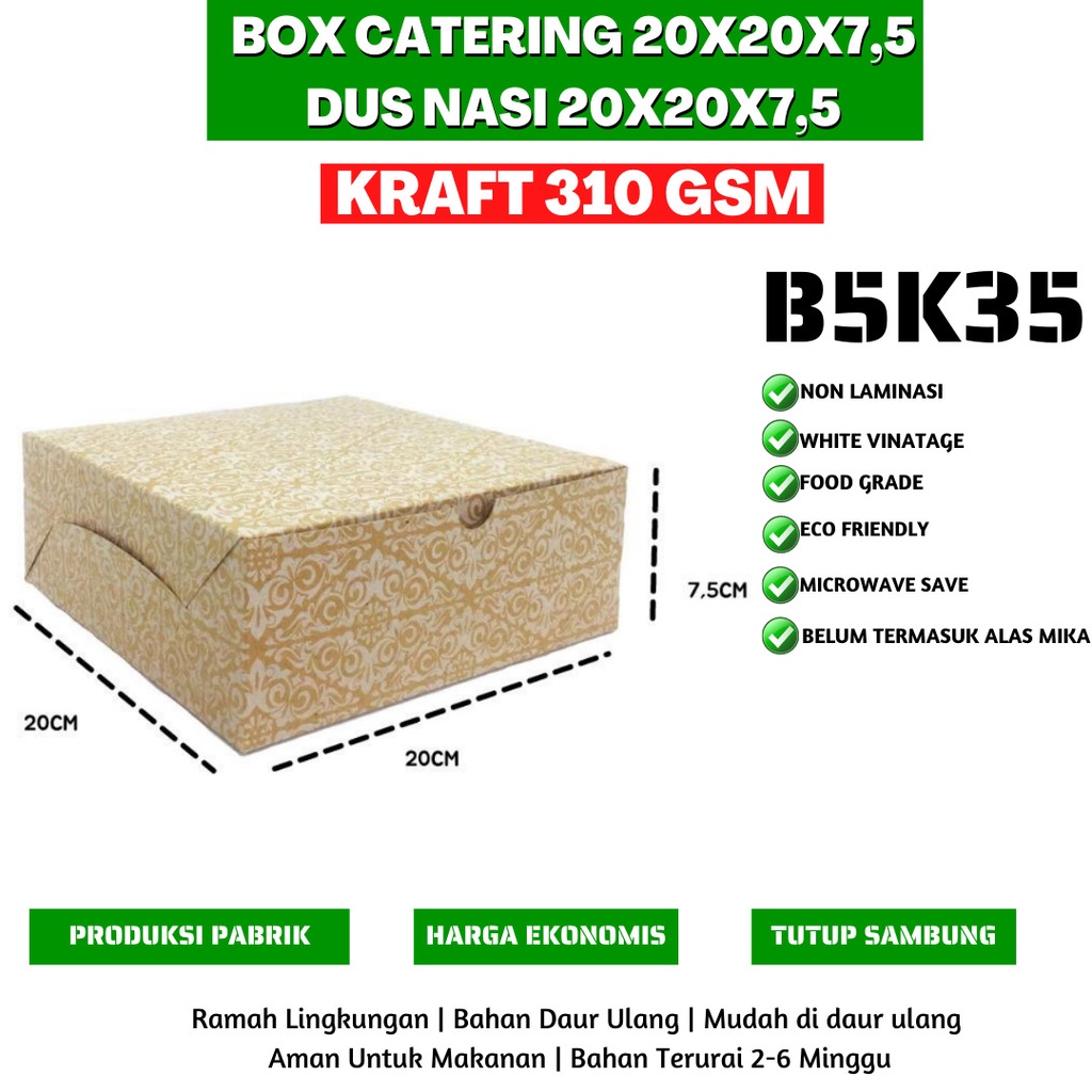 Box Nasi 20X20 Dus Nasi 20X20 Dus 20x20 (B5K35-Non Laminasi)