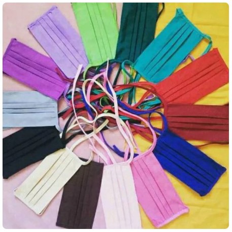 Masker Kain Hijab Polos - Masker Hijab Tali Panjang - Masker Kain Headloop