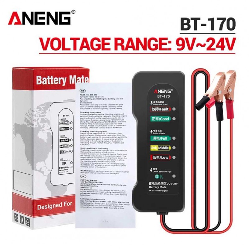 Tester Baterai Aki Accu Mobil Battery Detector Analyzer Fault