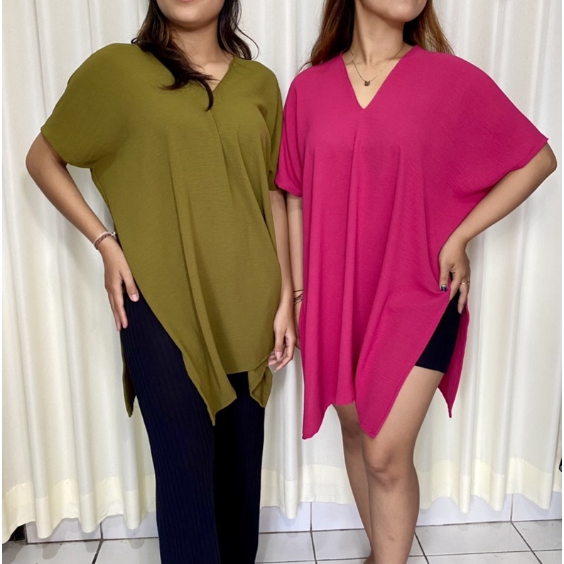 LONG SQUARE TOP | ATASAN BLOUSE WANITA AIRFLOW CRINKLE ANTI LECEK INTAN