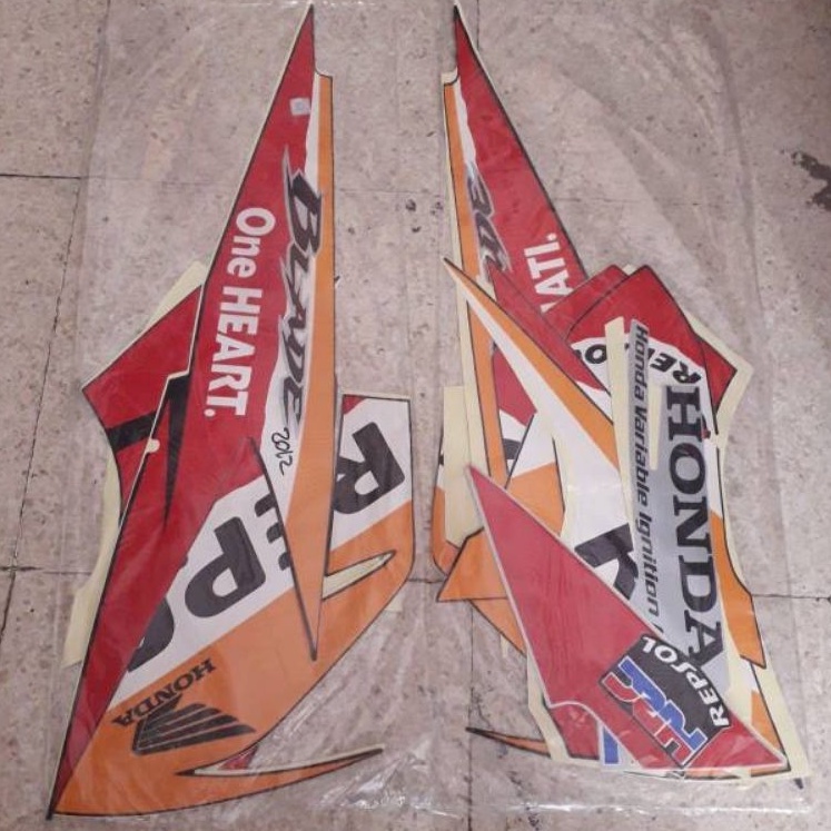 STRIPING STANDAR ORI LIST STIKER MOTOR HONDA BLADE TAHUN 2012 REPSOL SERIES STIKER BLADE 2012 REPSOL
