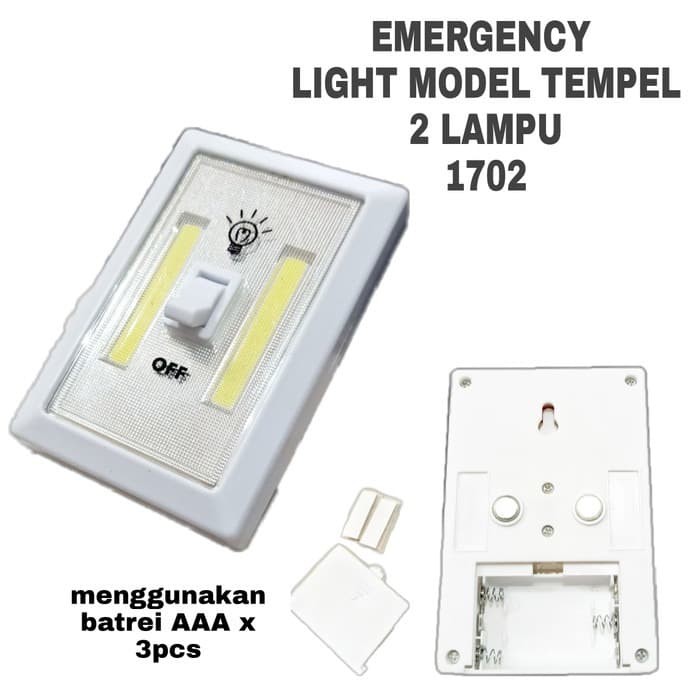 Lampu Emergency 2 LED Tempel Model Skalar 1702 - 505 Lampu Darurat Serbaguna