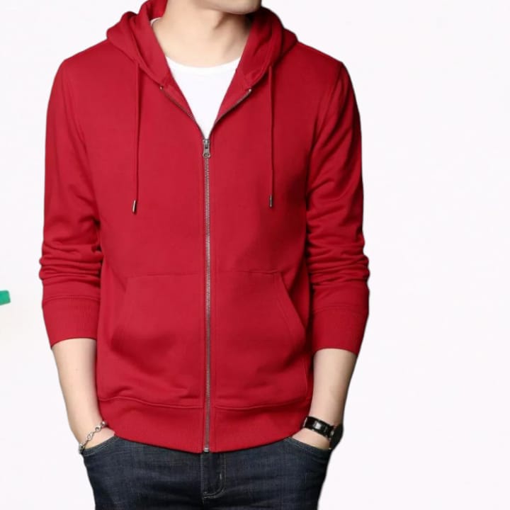 SWEATER HOODIE POLOS RESLETING ZIPPER BAHAN KATUN FLEECE TEBAL HODIE OVERSIZE M - 3XL