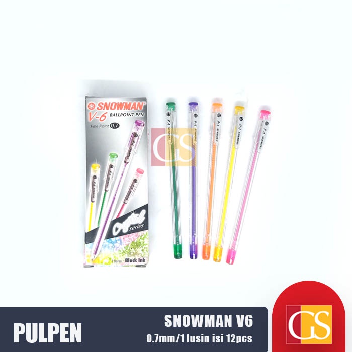 

Pulpen Snowman V6 Fine Point 0.7mm Warna Warni Satuan / 1Pcs