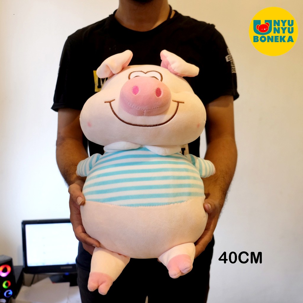 Boneka Pig animal tshirt stripe import animal babi kado ultah