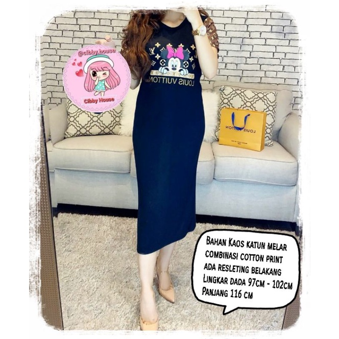 Dress sepan Bangkok / Midi Dress Basic / Dress cotton wanita /  Black Dress / Dress Casual Terusan S