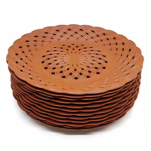 1 Lusin Piring Rotan plastik