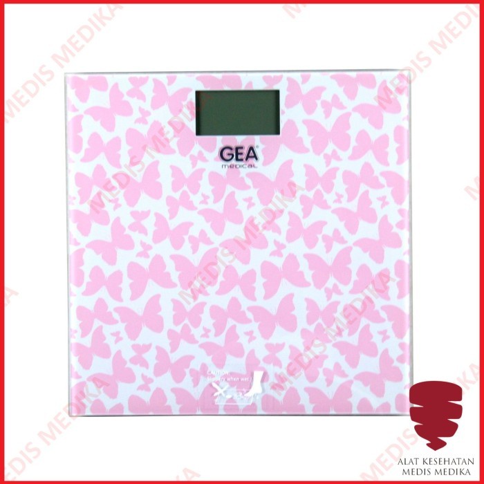 Timbangan Berat Badan Digital GEA EB1622 EB 1622 9350 Kaca Motif Elegant