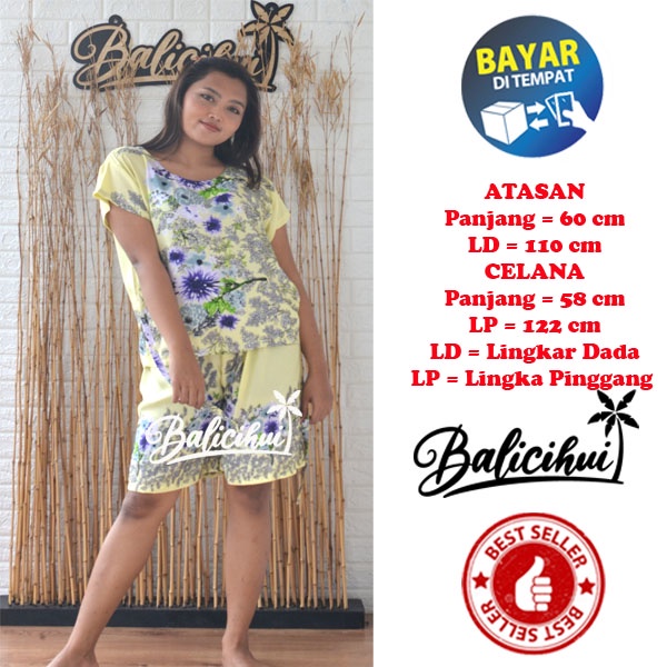 Balicihui Setelan Pendek Bali Piyama Tidur Bali Pakaian Santai Baju Tidur Bali Adem Nyaman