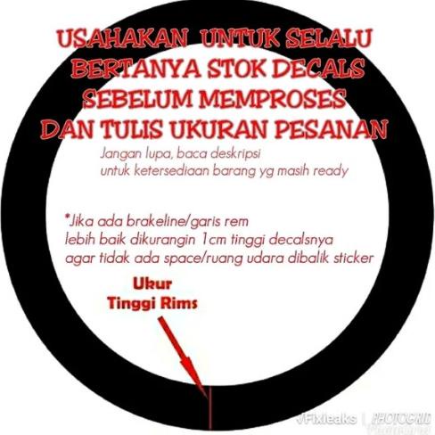 Hot Sale Sticker / Decals / Decal Rims / Velg Fixie ( 700C ) 3 ~ 5 Cm Hot Sale