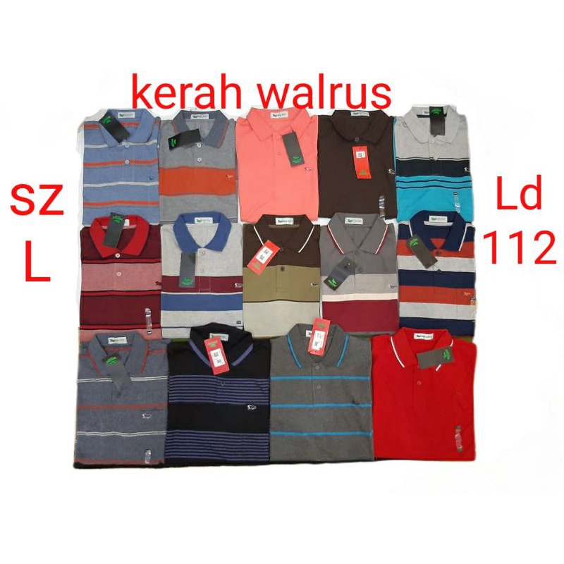 kaos kerah walrus size S sampe XL