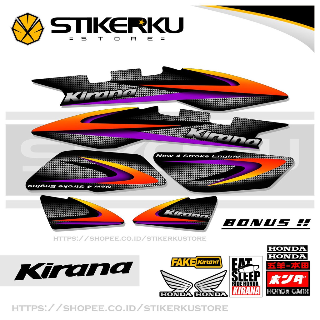 STRIPING STOCK DECAL STICKER STIKER VARIASI HONDA KIRANA THAILAND THAILOOK