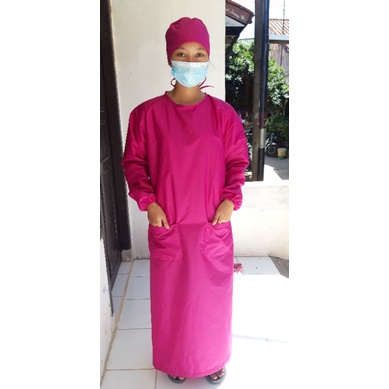 Jubah medis/Gown medis/baju operasi/bahan taslan waterproof