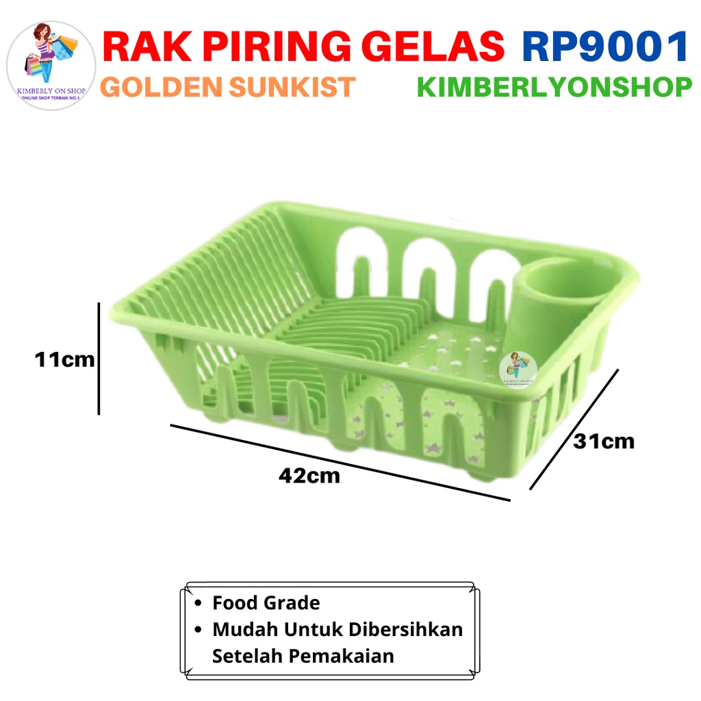 Kimberlyonshop Rak Piring Plastik Tempat Sendok Golden Sunkist RP 9001