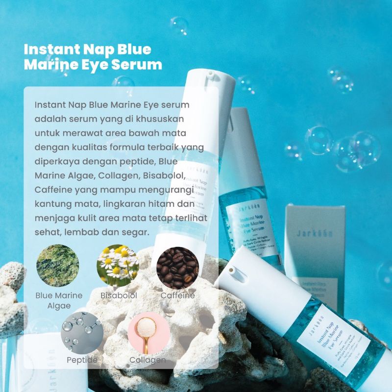 (GOSEND/COD) JARKEEN INSTAN NAP BLUE MARINE EYE COLLAGEN SERUM - PUFFY EYE , WRINKLE TREATMENT AND DARK CIRCLE | KRIM MATA