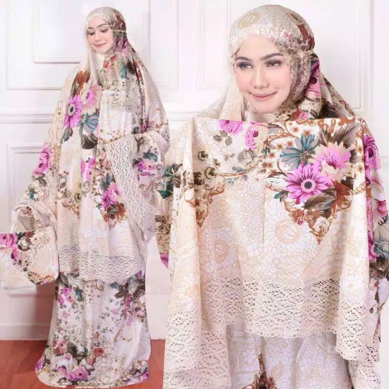 (COD)Mukena dewasa katun jepang Floren Renda Rajut