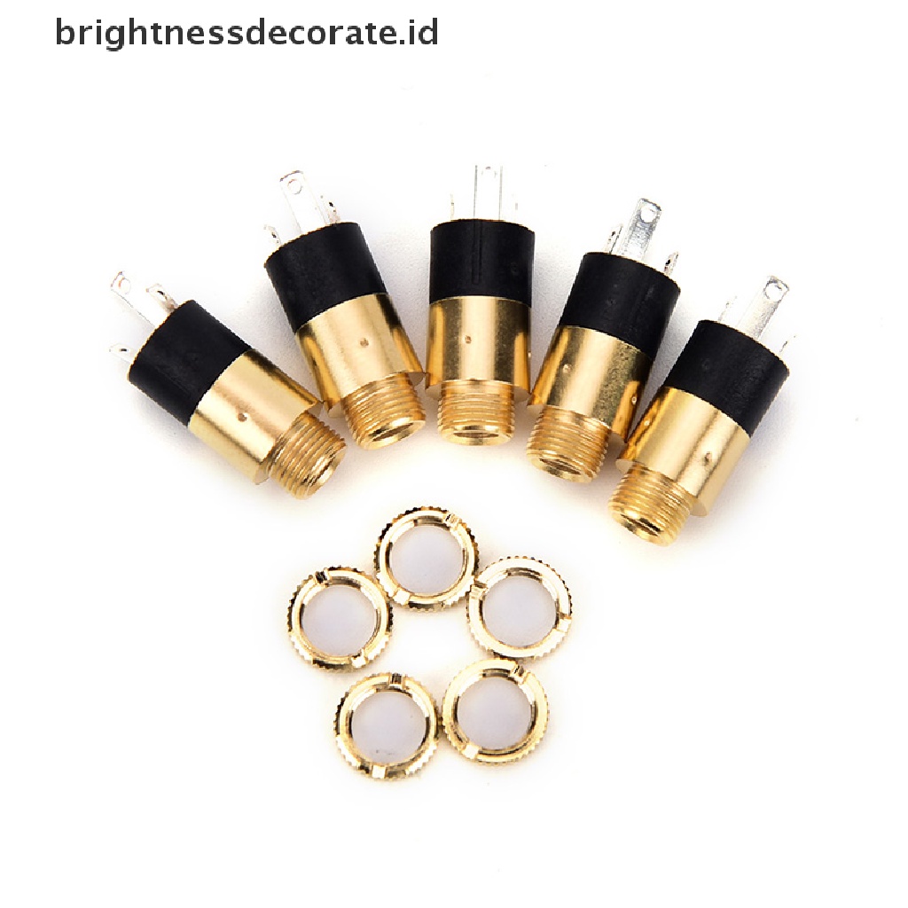 (Birth) 5pcs Konektor Jack Audio 3.5mm Female Pj392 Warna Emas Untuk Headphone