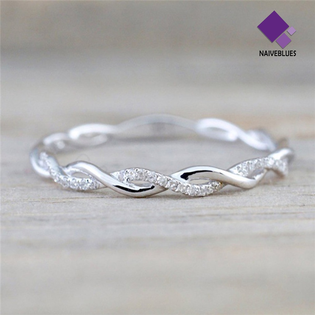 Naiveblue &gt; Cincin Model Lilit Bahan Alloy Hias Berlian Imitasi Untuk Wanita